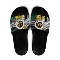 Ni-Van Vanuatu 45th Yumi Yumi Yumi Slide Sandals Vanuatuan Boar Tusk Polynesian Pattern - Polynesian Pride