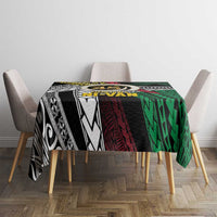 Ni-Van Vanuatu 45th Yumi Yumi Yumi Tablecloth Vanuatuan Boar Tusk Polynesian Pattern LT9 - Polynesian Pride