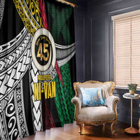 Ni-Van Vanuatu 45th Yumi Yumi Yumi Window Curtain Vanuatuan Boar Tusk Polynesian Pattern LT9 - Polynesian Pride