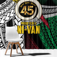 Ni-Van Vanuatu 45th Yumi Yumi Yumi Window Curtain Vanuatuan Boar Tusk Polynesian Pattern LT9 - Polynesian Pride