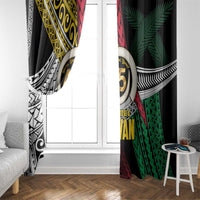 Ni-Van Vanuatu 45th Yumi Yumi Yumi Window Curtain Vanuatuan Boar Tusk Polynesian Pattern LT9 - Polynesian Pride