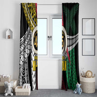 Ni-Van Vanuatu 45th Yumi Yumi Yumi Window Curtain Vanuatuan Boar Tusk Polynesian Pattern LT9 - Polynesian Pride