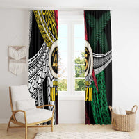 Ni-Van Vanuatu 45th Yumi Yumi Yumi Window Curtain Vanuatuan Boar Tusk Polynesian Pattern LT9 - Polynesian Pride