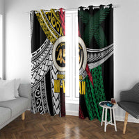 Ni-Van Vanuatu 45th Yumi Yumi Yumi Window Curtain Vanuatuan Boar Tusk Polynesian Pattern LT9 With Grommets Black - Polynesian Pride