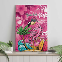 Hawaiian Flamingo Hibiscus Personalised Canvas Wall Art Pink Summer Tropical Flowers LT9 - Polynesian Pride