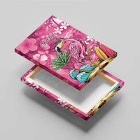 Hawaiian Flamingo Hibiscus Personalised Canvas Wall Art Pink Summer Tropical Flowers LT9 - Polynesian Pride