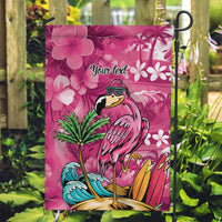 Hawaiian Flamingo Hibiscus Personalised Garden Flag Pink Summer Tropical Flowers - Polynesian Pride