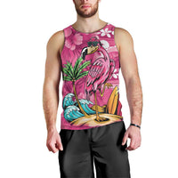 Hawaiian Flamingo Hibiscus Personalised Men Tank Top Pink Summer Tropical Flowers LT9 - Polynesian Pride