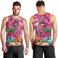 Hawaiian Flamingo Hibiscus Personalised Men Tank Top Pink Summer Tropical Flowers LT9 - Polynesian Pride