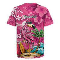 Hawaiian Flamingo Hibiscus Personalised Rugby Jersey Pink Summer Tropical Flowers LT9 - Polynesian Pride