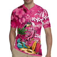 Hawaiian Flamingo Hibiscus Personalised Rugby Jersey Pink Summer Tropical Flowers LT9 - Polynesian Pride
