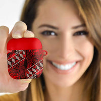 Vintage Ngatu Tribal Tonga Pattern AirPods Case LT9 Red - Polynesian Pride