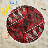 Vintage Ngatu Tribal Tonga Pattern Beach Blanket LT9 One Size 150cm Red - Polynesian Pride