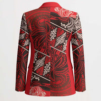 Vintage Ngatu Tribal Tonga Pattern Blazer - Polynesian Pride