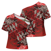 Vintage Ngatu Tribal Tonga Pattern Cross Shoulder Shirt LT9 - Polynesian Pride