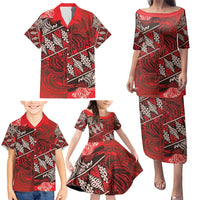 Vintage Ngatu Tribal Tonga Pattern Family Matching Puletasi and Hawaiian Shirt LT9 - Polynesian Pride