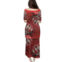 Vintage Ngatu Tribal Tonga Pattern Family Matching Puletasi and Hawaiian Shirt LT9 - Polynesian Pride