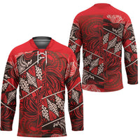 Vintage Ngatu Tribal Tonga Pattern Hockey Jersey - Polynesian Pride