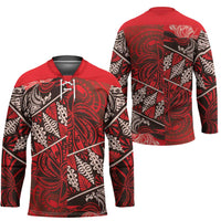 Vintage Ngatu Tribal Tonga Pattern Hockey Jersey LT9 - Polynesian Pride
