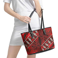 Vintage Ngatu Tribal Tonga Pattern Leather Tote Bag LT9 - Polynesian Pride