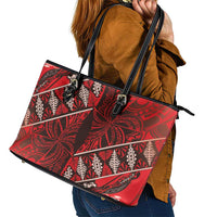 Vintage Ngatu Tribal Tonga Pattern Leather Tote Bag LT9 - Polynesian Pride