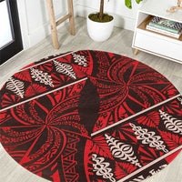 Vintage Ngatu Tribal Tonga Pattern Round Carpet - Polynesian Pride