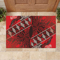 Vintage Ngatu Tribal Tonga Pattern Rubber Doormat LT9 Red - Polynesian Pride