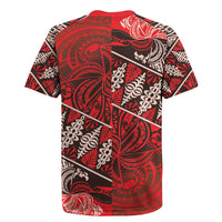 Vintage Ngatu Tribal Tonga Pattern Rugby Jersey LT9 - Polynesian Pride