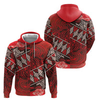 Vintage Ngatu Tribal Tonga Pattern Zip Hoodie - Polynesian Pride