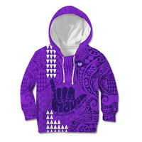 Strong Maui Kid Hoodie Good Living Hawaii with Shaka Sign Kakau Tribal Purple LT9 Hoodie Purple - Polynesian Pride