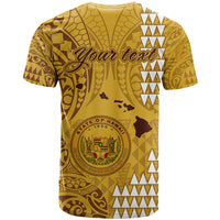 Personalised Maui Island T Shirt Kakau Tribal Mixed Polynesian Pattern Gold LT9 - Polynesian Pride