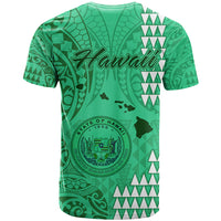 Maui Island T Shirt Kakau Tribal Mixed Polynesian Pattern Green LT9 - Polynesian Pride