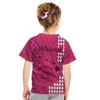 Maui Island Kid T Shirt Kakau Tribal Mixed Polynesian Pattern Pink LT9 - Polynesian Pride
