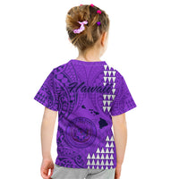 Maui Island Kid T Shirt Kakau Tribal Mixed Polynesian Pattern Purple LT9 - Polynesian Pride