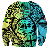 Malampa Fiji Day Sweatshirt Vanuatu Sand Drawing With Polynesian Pattern LT9 - Polynesian Pride