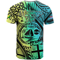 Malampa Fiji Day T Shirt Vanuatu Sand Drawing With Polynesian Pattern LT9 - Polynesian Pride