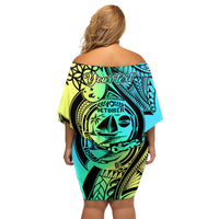 personalised-malampa-fiji-day-family-matching-off-shoulder-short-dress-and-hawaiian-shirt-vanuatu-sand-drawing-with-polynesian-pattern