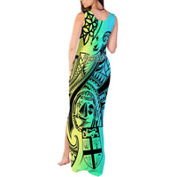 Personalised Malampa Fiji Day Tank Maxi Dress Vanuatu Sand Drawing With Polynesian Pattern LT9 - Polynesian Pride