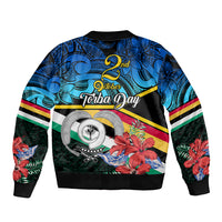 Torba Vanuatu Bomber Jacket Sand Drawing With Polynesian Pattern LT9 - Polynesian Pride