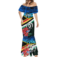 Torba Vanuatu Mermaid Dress Sand Drawing With Polynesian Pattern LT9 - Polynesian Pride
