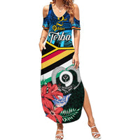 Personalised Torba Vanuatu Summer Maxi Dress Sand Drawing With Polynesian Pattern LT9 Women Black - Polynesian Pride