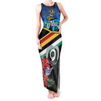 Personalised Torba Vanuatu Tank Maxi Dress Sand Drawing With Polynesian Pattern LT9 Women Black - Polynesian Pride
