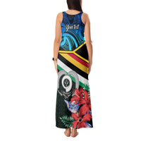 Personalised Torba Vanuatu Tank Maxi Dress Sand Drawing With Polynesian Pattern LT9 - Polynesian Pride