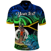 Personalised Malampa Day Polo Shirt Vanuatu Flowers with Malampa Emblem Tribal Pattern LT9 - Polynesian Pride