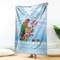 Melanesian Fiji Kula Bird Blanket with Tagimoucia Masi Tapa Pattern