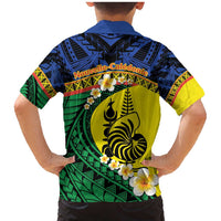 Melanesian New Caledonia Family Matching Mermaid Dress and Hawaiian Shirt Plumeria Kagu Bird and Nautilus Shell