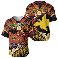 Melanesian Papua New Guinea Baseball Jersey Plumeria Bird of Paradise Tribal