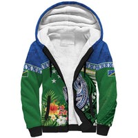 Melanesian Solomon Islands Sherpa Hoodie Tropical Shark Tattoo LT9 Unisex Blue - Polynesian Pride