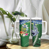 Melanesian Solomon Islands Tumbler With Handle Tropical Shark Tattoo