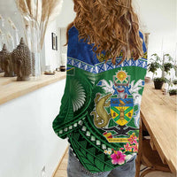 Melanesian Solomon Islands Women Casual Shirt Tropical Shark Tattoo LT9 - Polynesian Pride